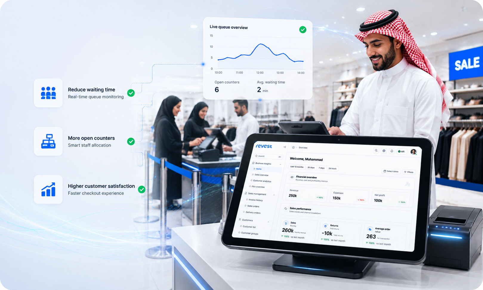 دور أنظمة POS في تقليل طوابير الانتظار خلال مواسم العروض
